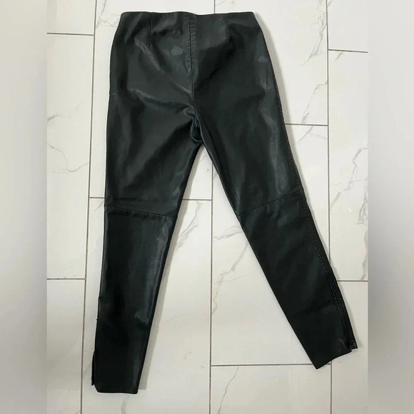 Free People/ Deep forest green/  Vegan leather/ Skinny pants/ Size US 4 - Picture 2 of 9